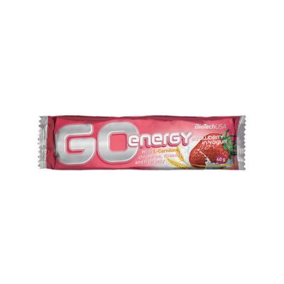 BiotechUSA Go Energy Bar strawberry in yoghurt 40 g/bar