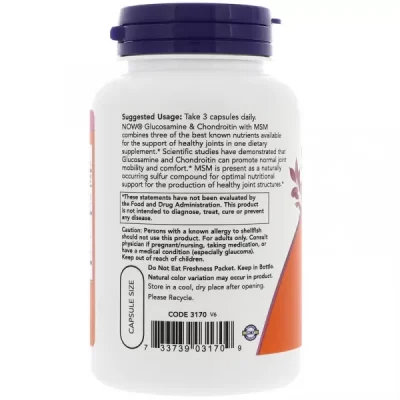 NOW Glucosamine Chondroitin MSM vegan