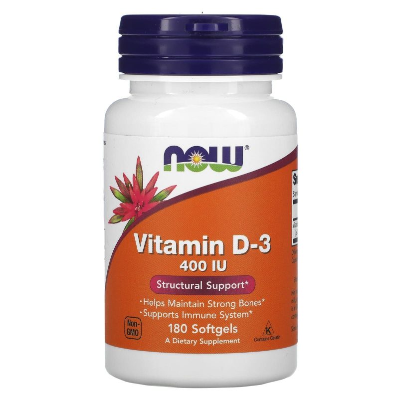 NOW Vitamin D3 400 ME - 180 софт гель