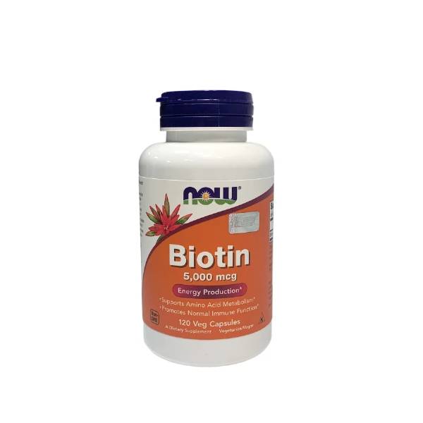 Біотин NOW BIOTIN 5MG (5000 мкг) 120 веган капс