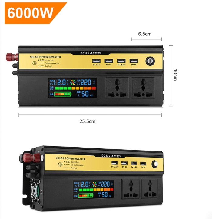 Інвертор Peak 6000 вт 12/220в modified sine (500 ВАТ)