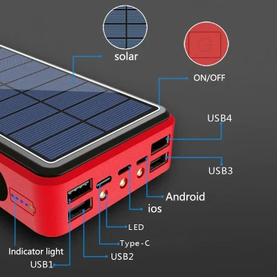 Акумулятор на сонячній батареї Solar Charger Power Bank 30000 mAh.